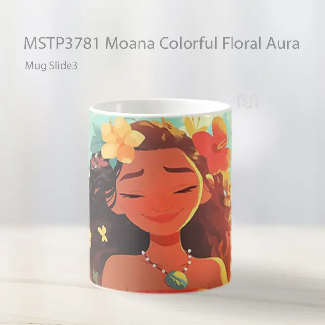 Moana Colorful Floral Aura Mug Gelas Keramik MSTP3781 - All-side / Desain