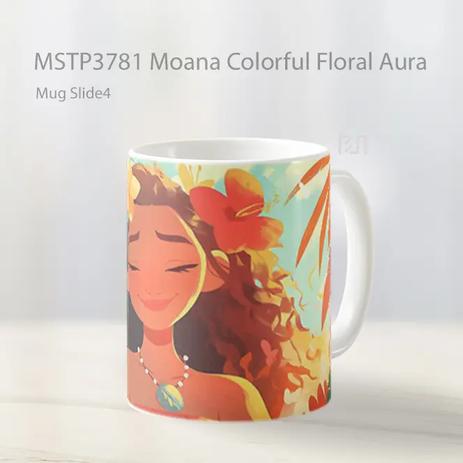 Moana Colorful Floral Aura Mug Gelas Keramik MSTP3781