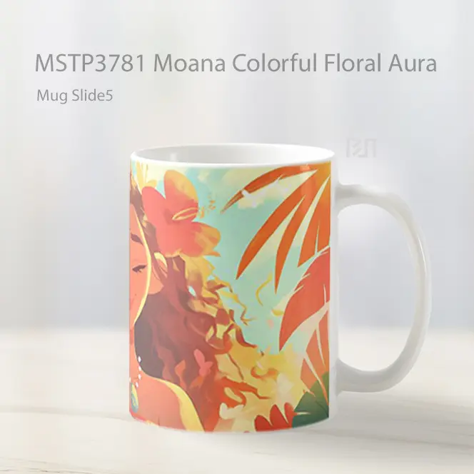 Moana Colorful Floral Aura Mug Gelas Keramik MSTP3781 - All-side / Desain