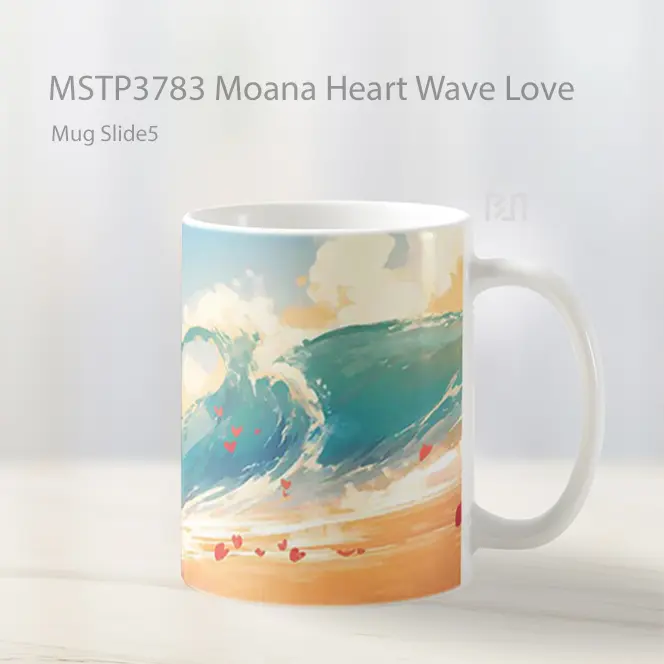 Moana Heart Wave Love Mug Gelas Keramik MSTP3783 - All-side / Desain