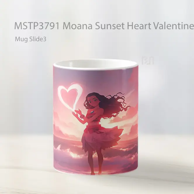 Moana Sunset Heart Valentines Mug Gelas Keramik MSTP3791 - All-side / Desain