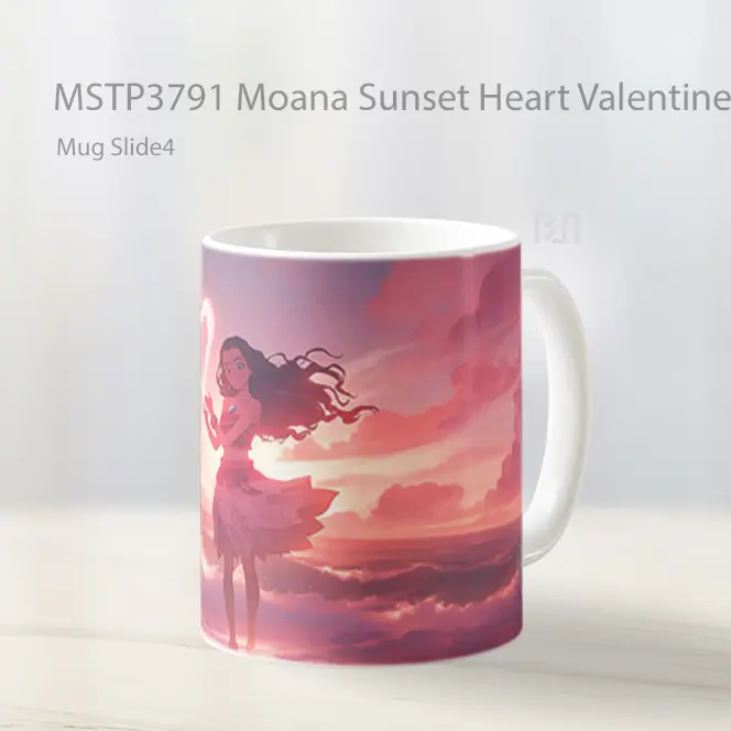 Moana Sunset Heart Valentines Mug Gelas Keramik MSTP3791