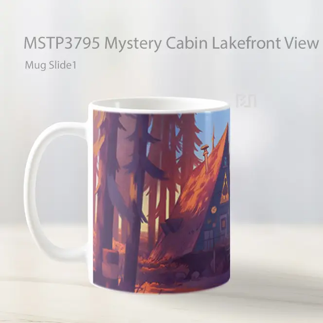 Mystery Cabin Lakefront View Mug Gelas Keramik MSTP3795 - Tampak Tengah
