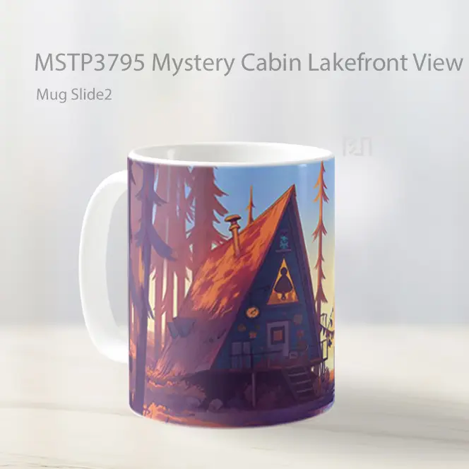 Mystery Cabin Lakefront View Mug Gelas Keramik MSTP3795 - Tampak Tengah