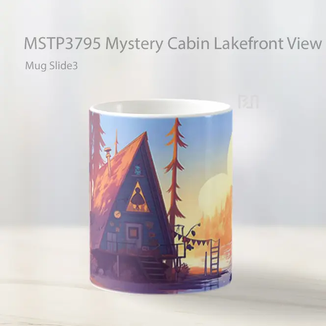 Mystery Cabin Lakefront View Mug Gelas Keramik MSTP3795 - Tampak Tengah