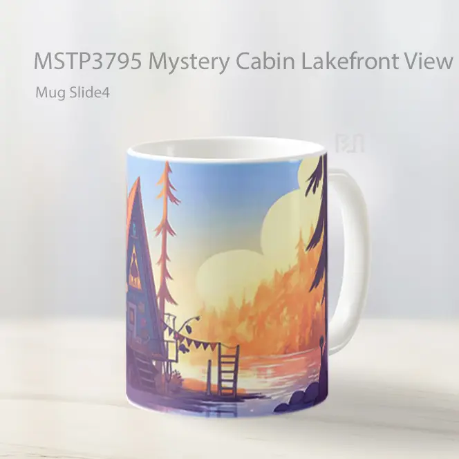 Mystery Cabin Lakefront View Mug Gelas Keramik MSTP3795
