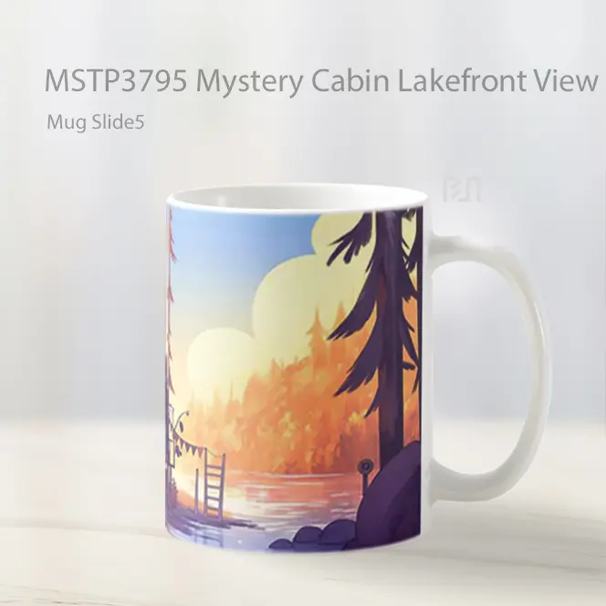 Mystery Cabin Lakefront View Mug Gelas Keramik MSTP3795 - Tampak Tengah