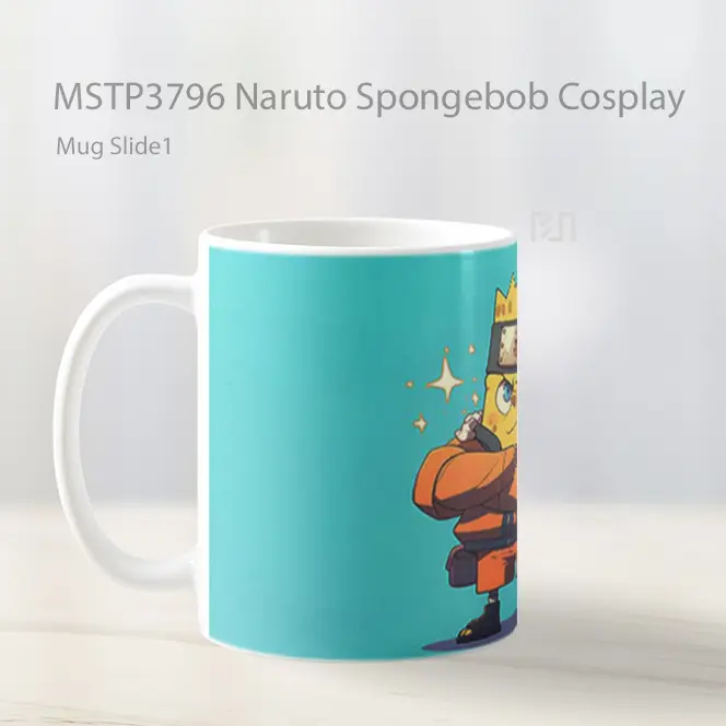 Naruto Spongebob Cosplay Mug Gelas Keramik MSTP3796 - All-side / Desain
