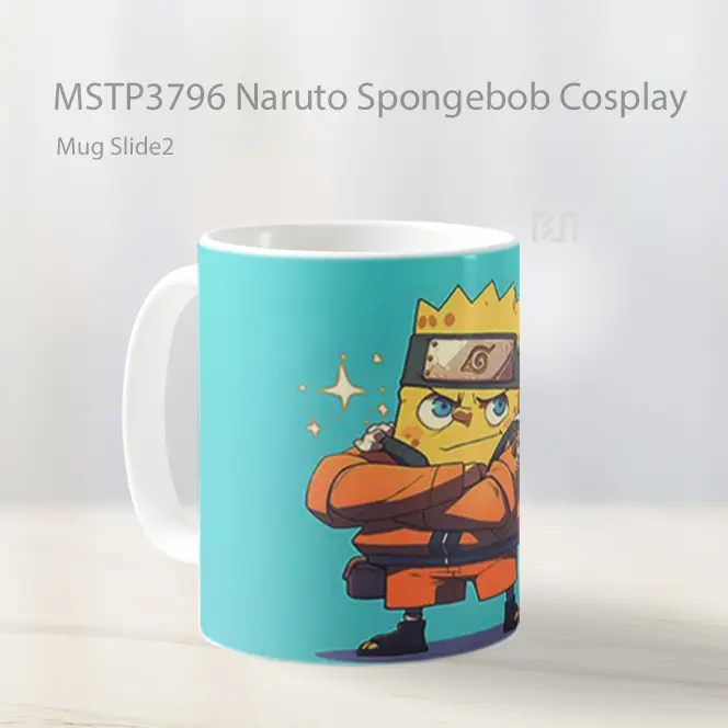 Naruto Spongebob Cosplay Mug Gelas Keramik MSTP3796 - All-side / Desain