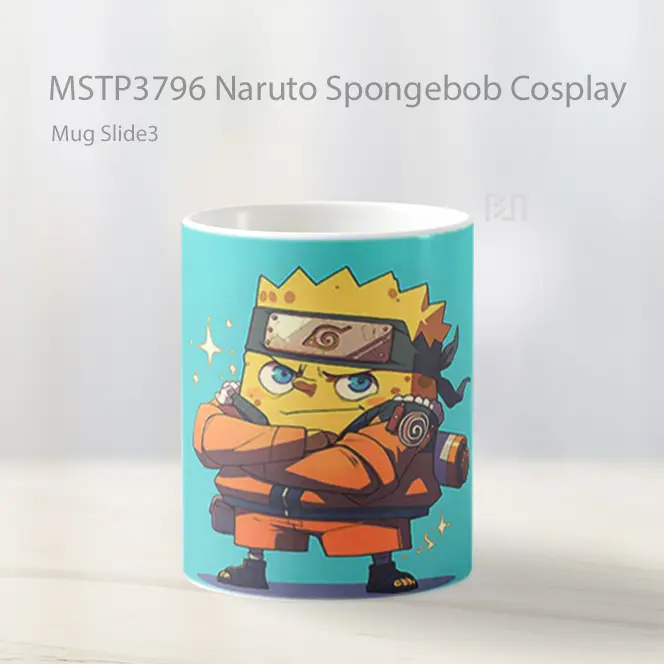 Naruto Spongebob Cosplay Mug Gelas Keramik MSTP3796 - All-side / Desain