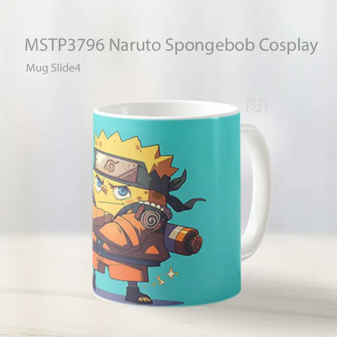 Naruto Spongebob Cosplay Mug Gelas Keramik MSTP3796