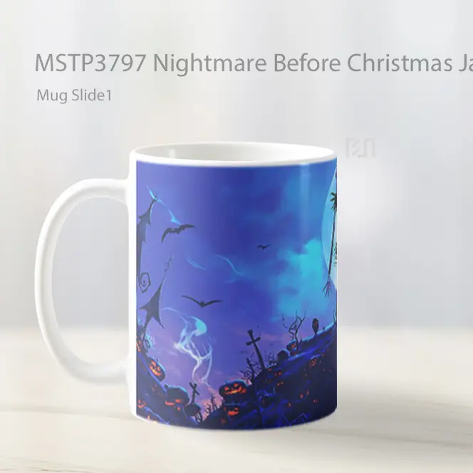 Nightmare Before Christmas Jack Skellington Mug Gelas Keramik MSTP3797 - All-side / Desain