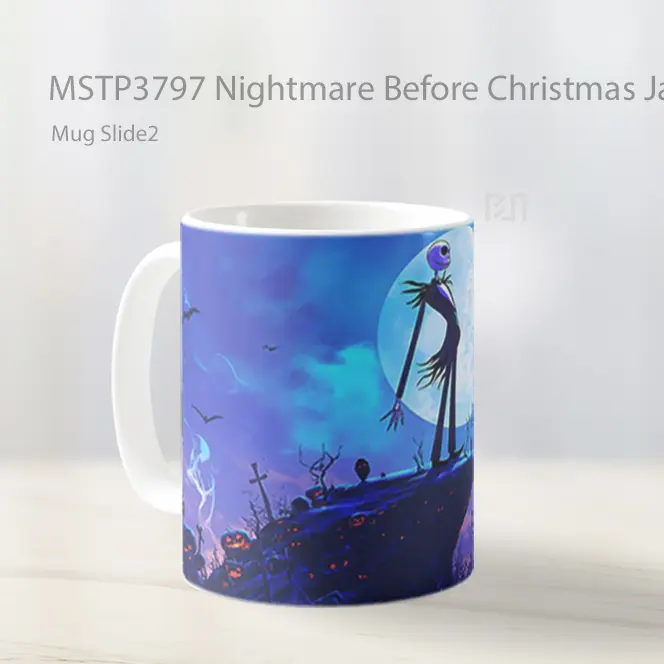 Nightmare Before Christmas Jack Skellington Mug Gelas Keramik MSTP3797 - All-side / Desain