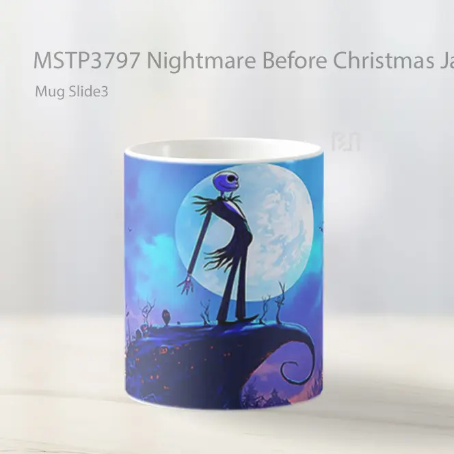 Nightmare Before Christmas Jack Skellington Mug Gelas Keramik MSTP3797 - All-side / Desain