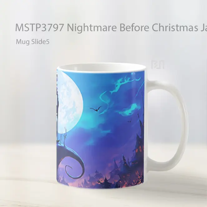 Nightmare Before Christmas Jack Skellington Mug Gelas Keramik MSTP3797 - All-side / Desain