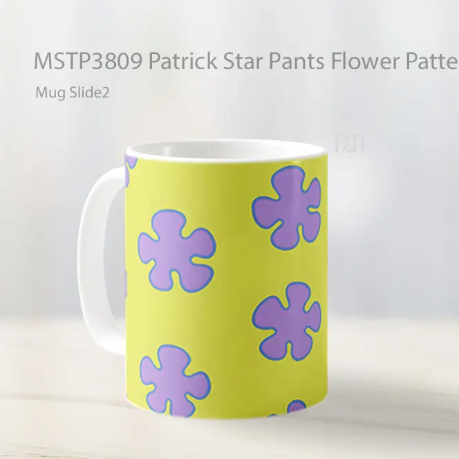 Patrick Star Pants Flower Pattern Spongebob Mug Gelas Keramik MSTP3809 - All-side / Desain