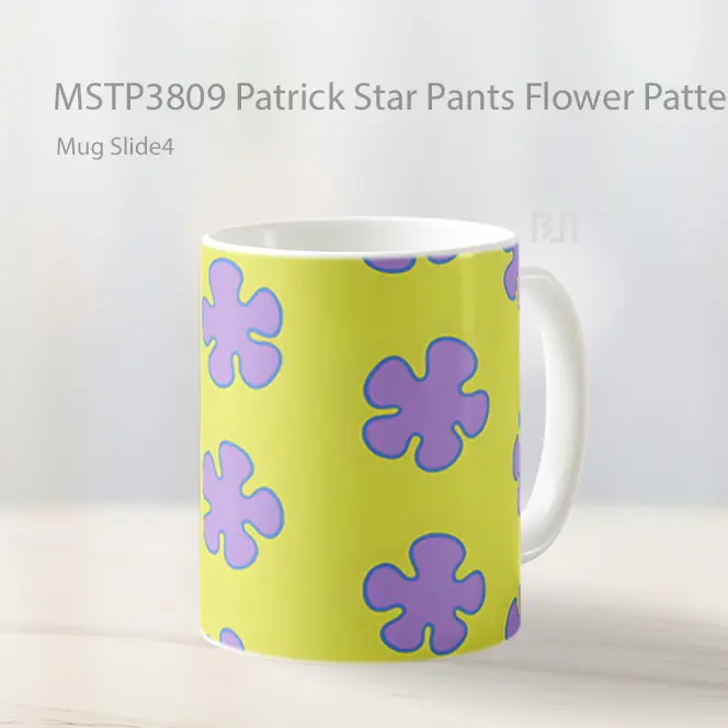 Patrick Star Pants Flower Pattern Spongebob Mug Gelas Keramik MSTP3809