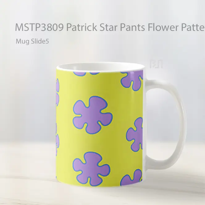 Patrick Star Pants Flower Pattern Spongebob Mug Gelas Keramik MSTP3809 - All-side / Desain