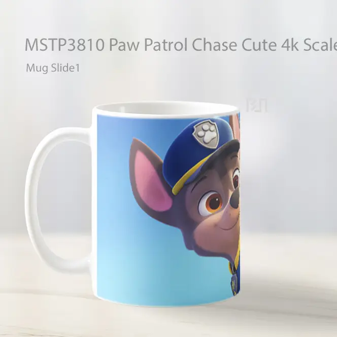 Paw Patrol Chase Cute 4K Scaled Mug Gelas Keramik MSTP3810 - All-side / Desain