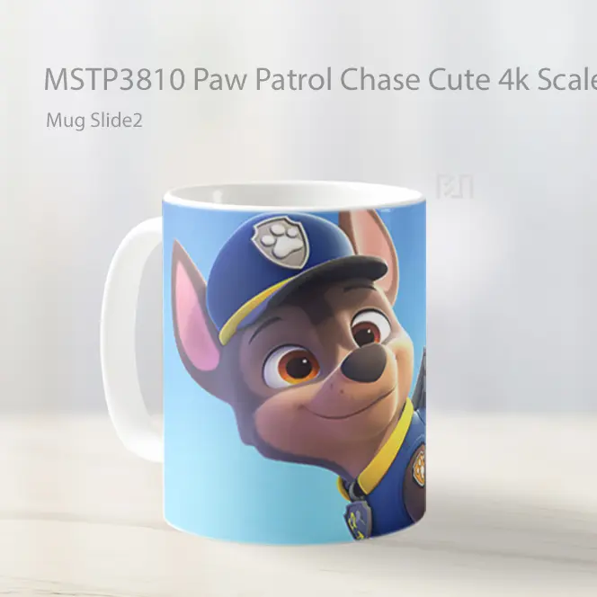 Paw Patrol Chase Cute 4K Scaled Mug Gelas Keramik MSTP3810 - All-side / Desain