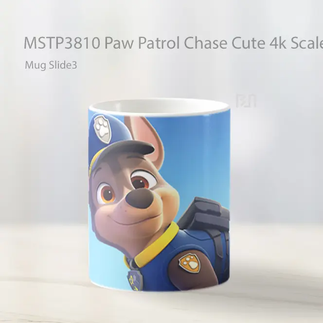 Paw Patrol Chase Cute 4K Scaled Mug Gelas Keramik MSTP3810 - All-side / Desain