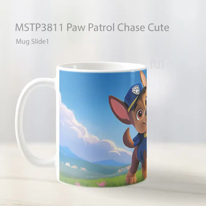 Paw Patrol Chase Cute Mug Gelas Keramik MSTP3811 - All-side / Desain