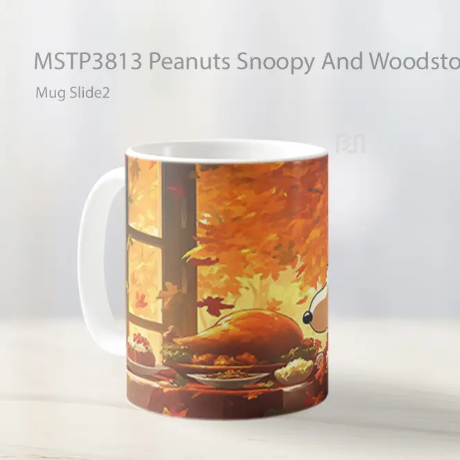 Peanuts Snoopy And Woodstock Dinner Mug Gelas Keramik MSTP3813 - All-side / Desain