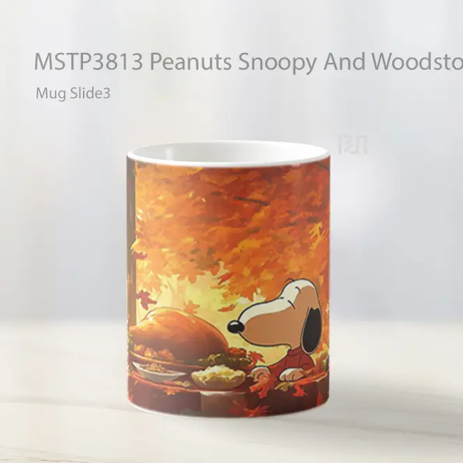 Peanuts Snoopy And Woodstock Dinner Mug Gelas Keramik MSTP3813 - All-side / Desain