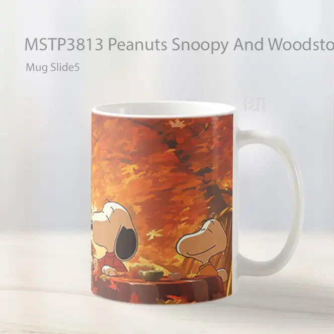 Peanuts Snoopy And Woodstock Dinner Mug Gelas Keramik MSTP3813 - All-side / Desain