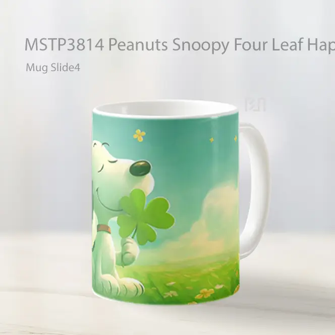 Peanuts Snoopy Four Leaf Happiness Mug Gelas Keramik MSTP3814
