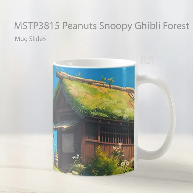 Peanuts Snoopy Ghibli Forest Mug Gelas Keramik MSTP3815 - All-side / Desain