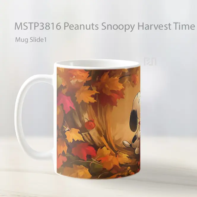 Peanuts Snoopy Harvest Time Mug Gelas Keramik MSTP3816 - All-side / Desain
