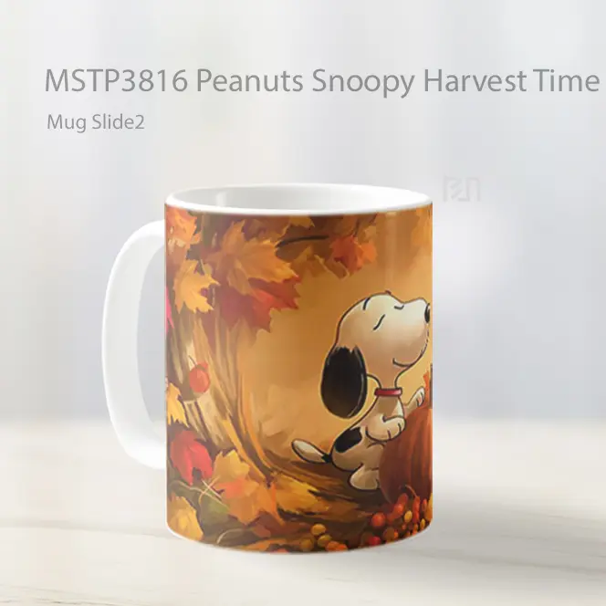 Peanuts Snoopy Harvest Time Mug Gelas Keramik MSTP3816 - All-side / Desain