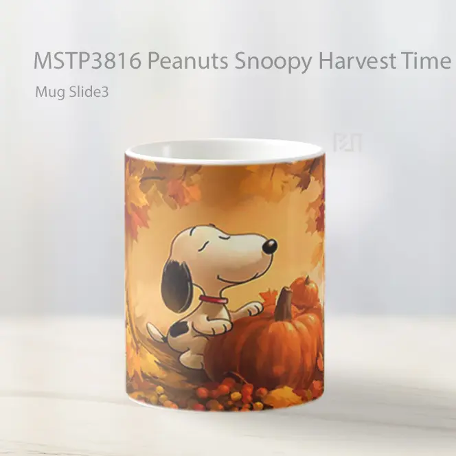 Peanuts Snoopy Harvest Time Mug Gelas Keramik MSTP3816 - All-side / Desain