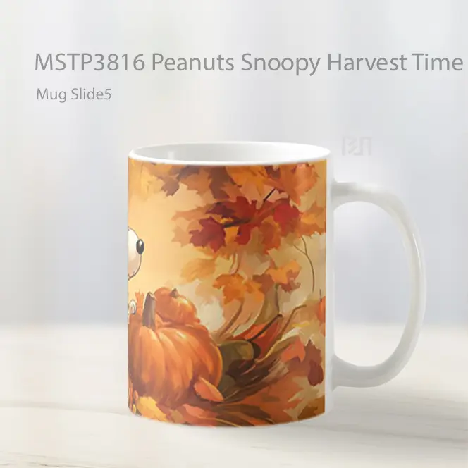Peanuts Snoopy Harvest Time Mug Gelas Keramik MSTP3816 - All-side / Desain