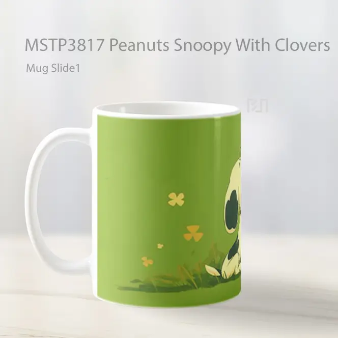 Peanuts Snoopy With Clovers Mug Gelas Keramik MSTP3817 - All-side / Desain
