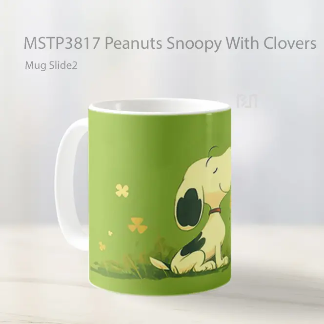 Peanuts Snoopy With Clovers Mug Gelas Keramik MSTP3817 - All-side / Desain