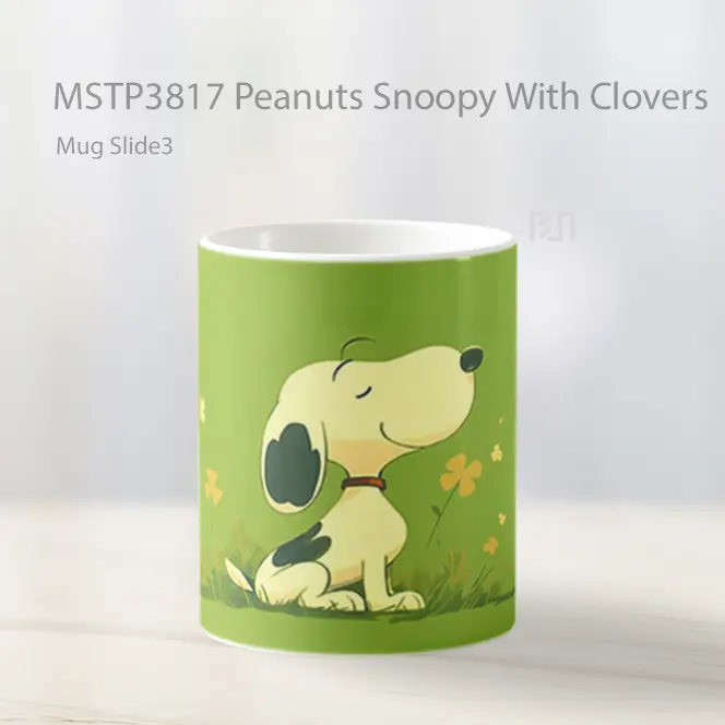 Peanuts Snoopy With Clovers Mug Gelas Keramik MSTP3817 - All-side / Desain