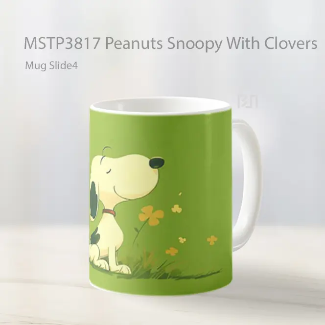 Peanuts Snoopy With Clovers Mug Gelas Keramik MSTP3817