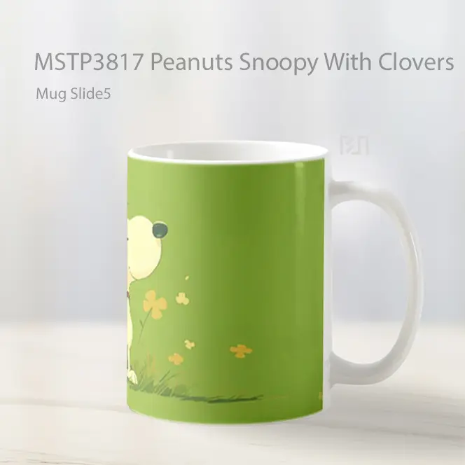 Peanuts Snoopy With Clovers Mug Gelas Keramik MSTP3817 - All-side / Desain