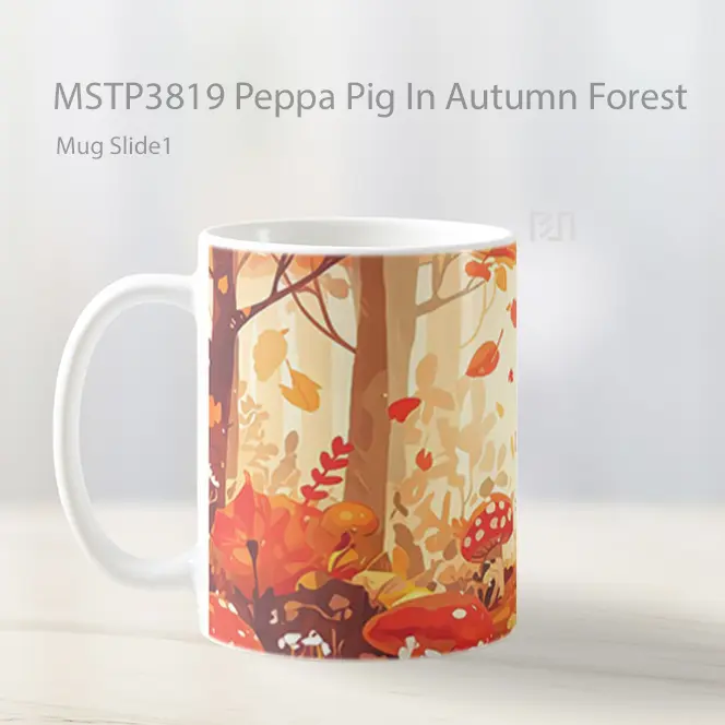 Peppa Pig In Autumn Forest Mug Gelas Keramik MSTP3819 - All-side / Desain