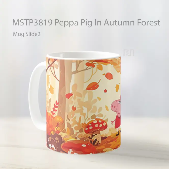 Peppa Pig In Autumn Forest Mug Gelas Keramik MSTP3819 - All-side / Desain