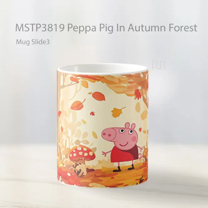 Peppa Pig In Autumn Forest Mug Gelas Keramik MSTP3819 - All-side / Desain