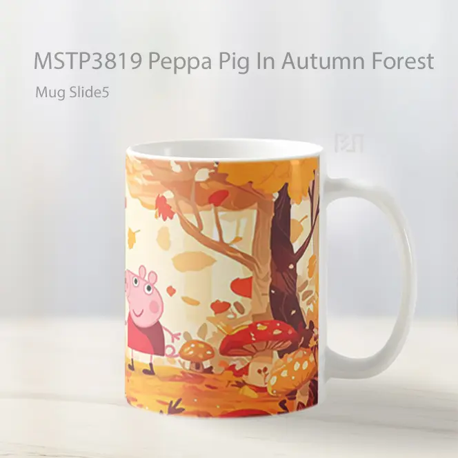 Peppa Pig In Autumn Forest Mug Gelas Keramik MSTP3819 - All-side / Desain