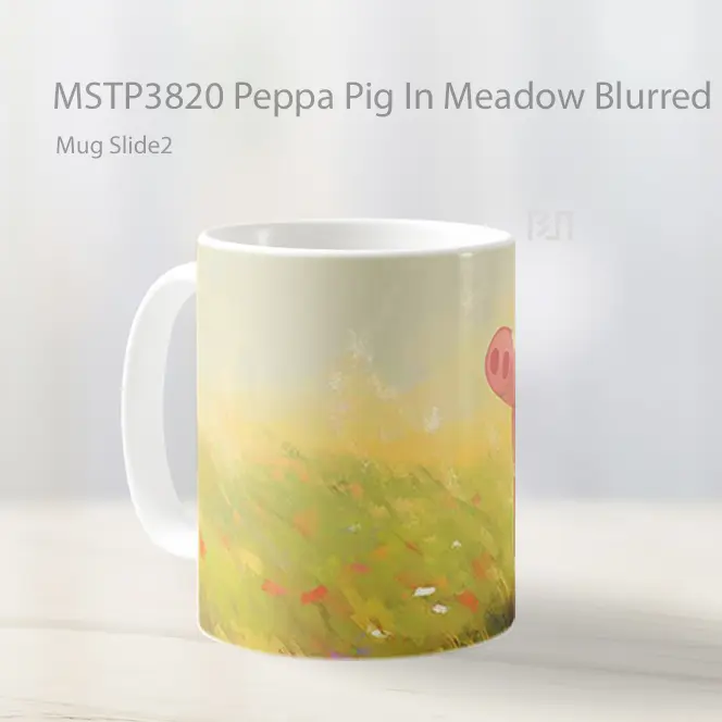 Peppa Pig In Meadow Blurred Mug Gelas Keramik MSTP3820 - All-side / Desain