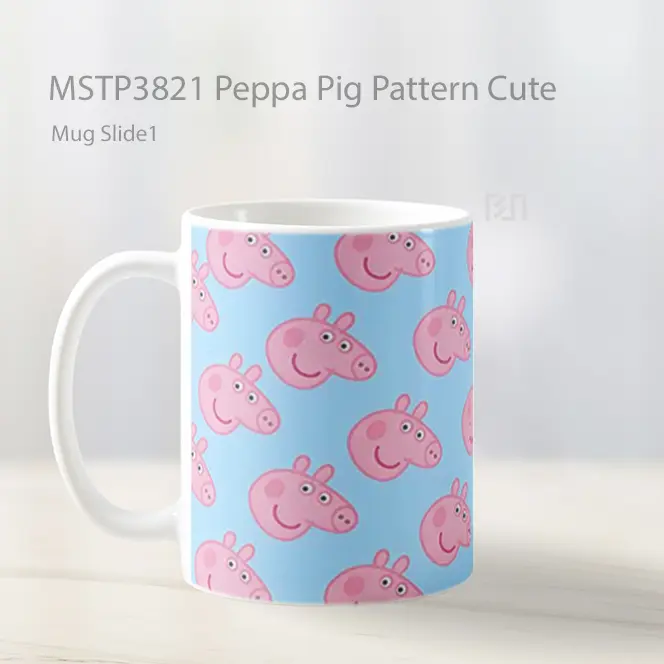 Peppa Pig Pattern Cute Mug Gelas Keramik MSTP3821 - All-side / Desain