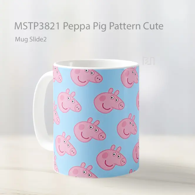 Peppa Pig Pattern Cute Mug Gelas Keramik MSTP3821 - All-side / Desain