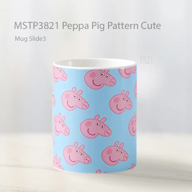 Peppa Pig Pattern Cute Mug Gelas Keramik MSTP3821 - All-side / Desain