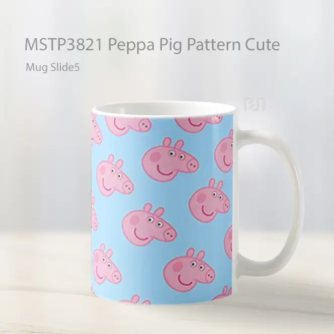 Peppa Pig Pattern Cute Mug Gelas Keramik MSTP3821 - All-side / Desain