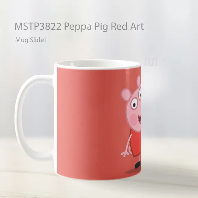 Peppa Pig Red Art Mug Gelas Keramik MSTP3822 - All-side / Desain